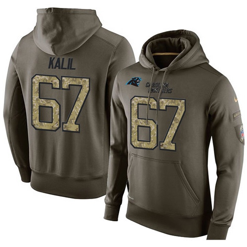 NFL Nike Carolina Panthers #67 Ryan Kalil Green Salute To Service Men's Pullover Hoodie